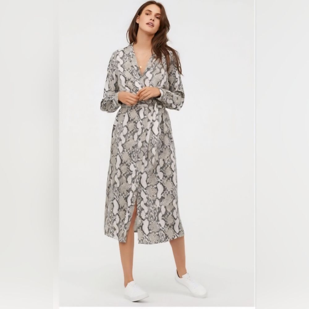 Snakeskin Print Maxi Button Dress Size 6